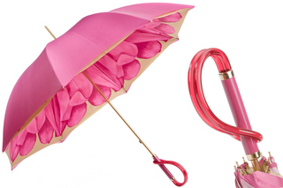 Fuchsia dahlia double cloth polyester manual women's umbrella front