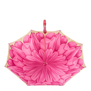 Fuchsia dahlia double cloth polyester manual Italian umbrella detail