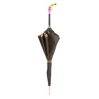 Enameled brass handmade Italian double cloth stylish umbrella close-up