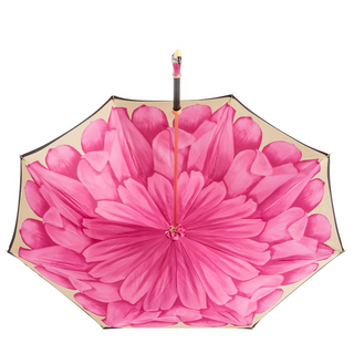 Enameled brass handmade Italian double cloth stylish umbrella open
