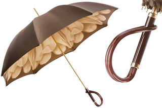 Manual double cloth Italian polyester canopy acetate handle umbrella front