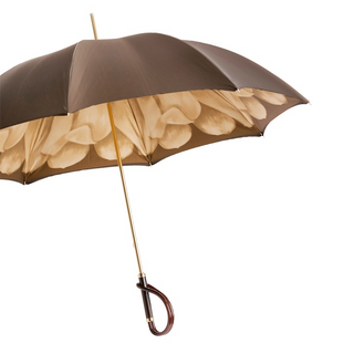 Manual double cloth Italian polyester acetate handle umbrella side