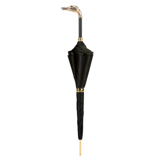 Greyhound handmade Italian enameled brass manual umbrella close-up