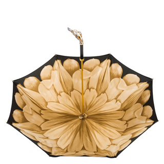 Greyhound handmade Italian enameled brass manual umbrella open canopy