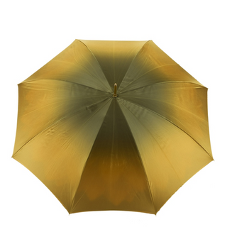 Luxury gold Swarovski double cloth Italian women's umbrella handle view