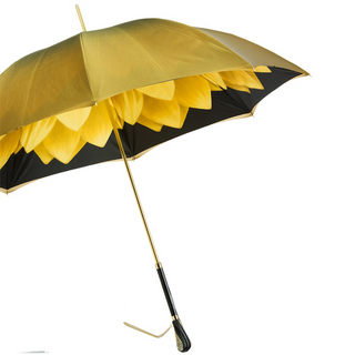 Luxury gold Swarovski double cloth Italian women's umbrella side view