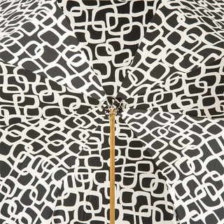 Manual geometric pattern enameled brass umbrella open canopy