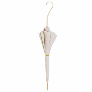 Romantic flower double cloth brass handle umbrella close-up