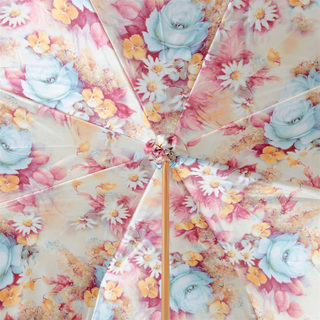 Romantic flower double cloth brass handle gift box umbrella top
