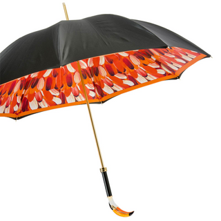 Toucan handmade Italian enameled brass manual polyester umbrella side