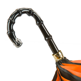 Orange brush strokes handmade Italian double cloth acetate umbrella canopy