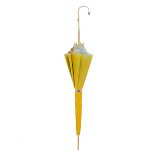 Summer sunflowers handmade Italian double cloth brass umbrella close-up