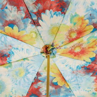 Summer sunflowers handmade Italian double cloth brass umbrella top
