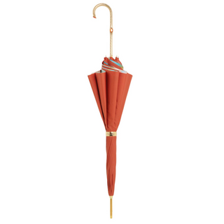 Sunflower handmade Italian double cloth brass handle umbrella close-up