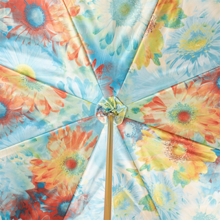 Sunflower handmade Italian double cloth brass umbrella detail