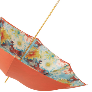 Sunflower handmade Italian double cloth brass umbrella open canopy