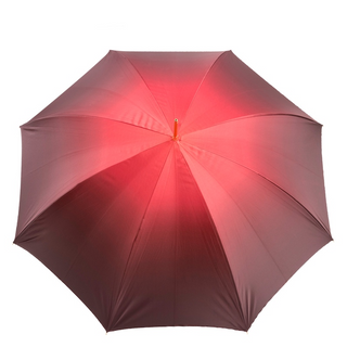 Red roses handmade Italian double cloth jeweled brass handle umbrella top