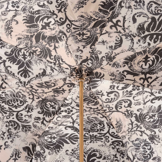 Floral doodles double cloth jeweled handle handmade Italian umbrella open