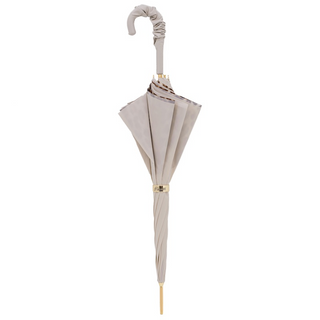 Leopard print ruched luxury Italian women's umbrella close-up handle detail