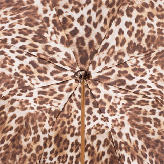 Leopard print ruched luxury Italian women's umbrella top view