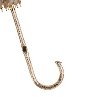 Leopard ivory brass handle luxury Italian women's umbrella canopy detail