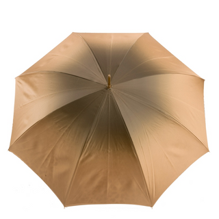Leopard ivory brass handle luxury Italian women's umbrella top view