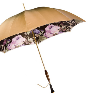 Luxury vintage handmade Italian double cloth Swarovski umbrella side