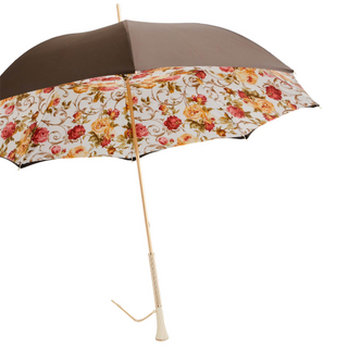 Luxury vintage handmade Italian Swarovski crystal handle umbrella side