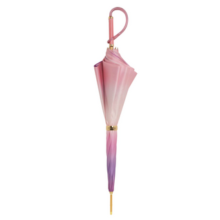 Pink ombre acetate handle handmade Italian polyester umbrella close-up