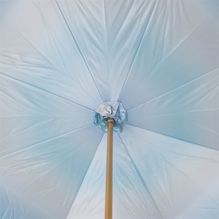 Designer dolphin handmade Italian blue brass umbrella open canopy