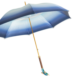 Designer dolphin handmade Italian blue brass umbrella top view