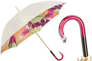 Tropical double cloth handmade Italian polyester acetate handle umbrella front