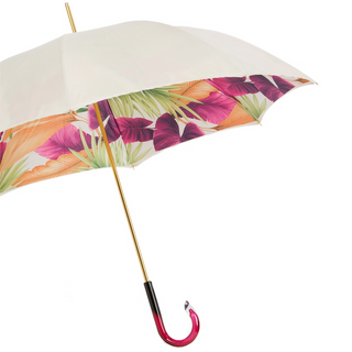 Tropical double cloth handmade Italian polyester acetate handle umbrella side