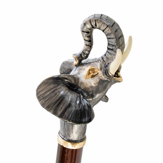 Elephant handmade Italian luxury brass handle umbrella canopy
