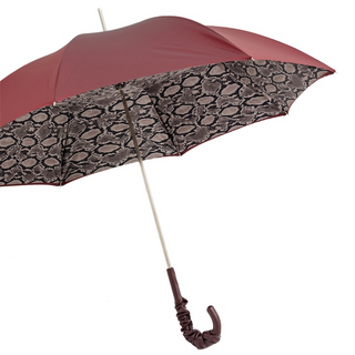 Luxury python leather handle Italian women's umbrella side view