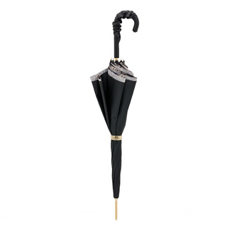 Snake print leather handle luxury Italian women's umbrella close-up handle detail