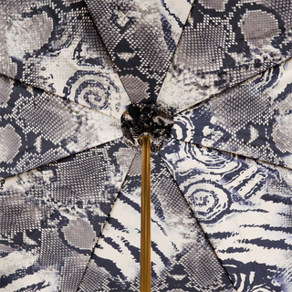 Snake print leather handle luxury Italian women's umbrella top view