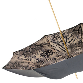 Snake print leather handle luxury Italian women's umbrella handle view