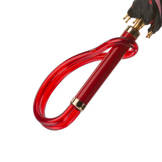 Black red Italian handmade double cloth acetate handle umbrella canopy
