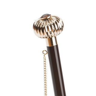 Classic polka dots double cloth jeweled handle handmade Italian umbrella top