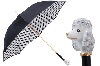 Enameled brass dots handmade Italian manual women rain umbrella front