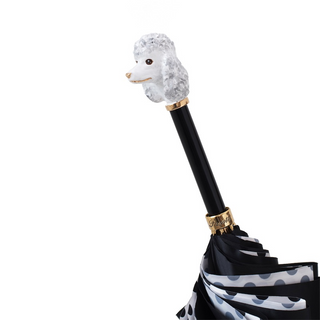 Enameled brass dots handmade Italian manual umbrella canopy detail