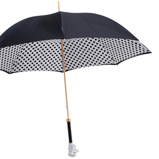 Enameled brass dots handmade Italian manual women rain umbrella side