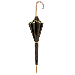 Khaki floral glitter handmade Italian manual acetate umbrella close-up