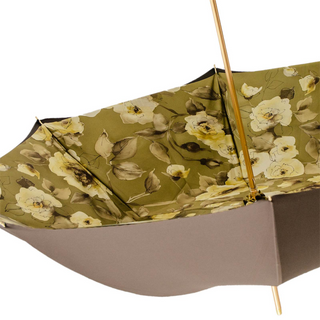 Khaki floral glitter handmade Italian manual acetate umbrella detail