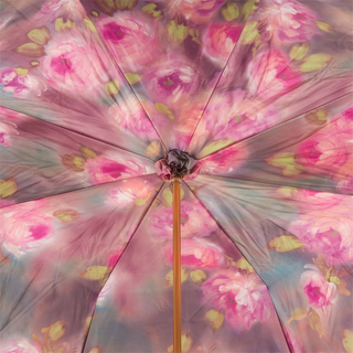 Manual purple roses double cloth jeweled brass handle umbrella top