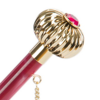 Manual purple roses double cloth jeweled brass handle umbrella canopy