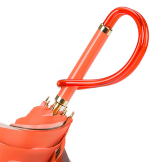 Orange flowers Italian double cloth acetate handle umbrella canopy