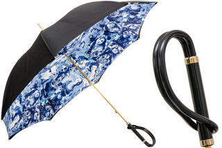 Stylish women's handmade Italian polyester canopy umbrella front view