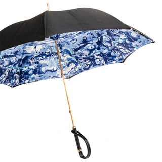Stylish women's handmade Italian polyester canopy umbrella side view